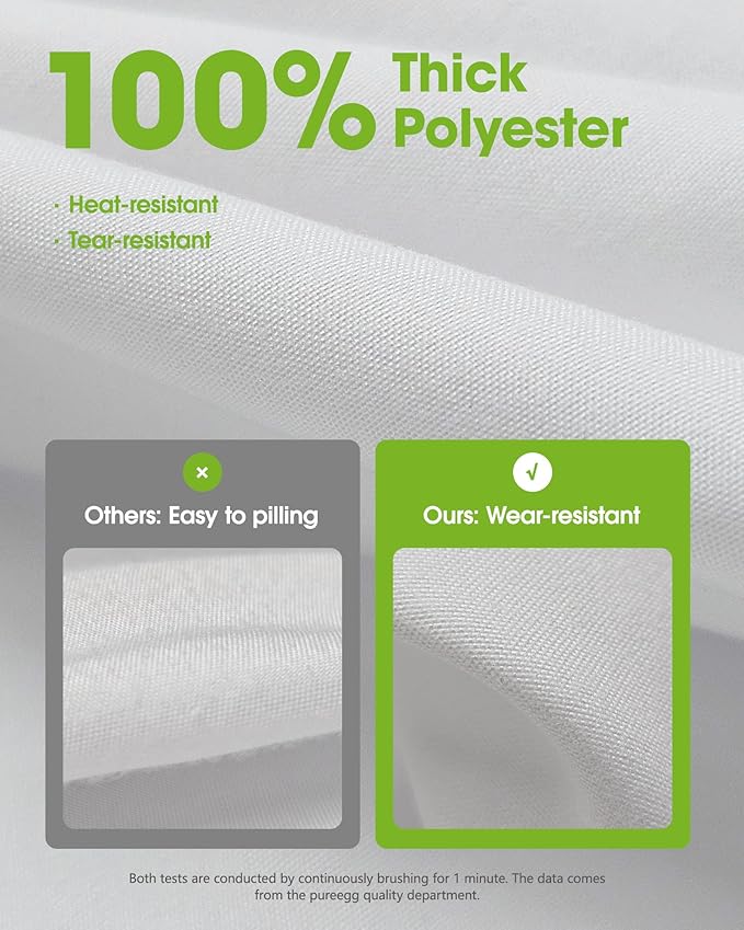 Pureegg Rectangle Table Cloth 60" x 84" – Durable Polyester Tablecloth Offers Reusable & Washable Protection, Ideal for Outdoor Party, Picnic, Wedding, Banquet and Birthday, 1 Pack, White