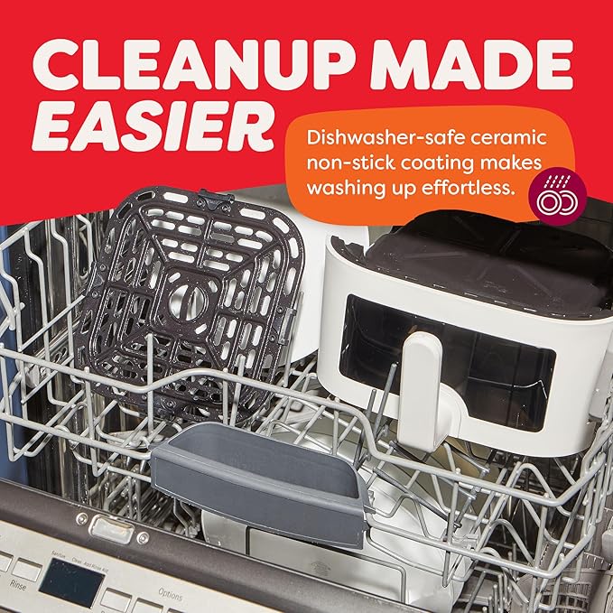 Instant Pot 4Qt VORTEX 6-in-1 Mini Air Fryer, Custom Program Options, Air Fry, Broil, Roast, Dehydrate, Bake, Reheat, Sea Salt, 4 Quarts