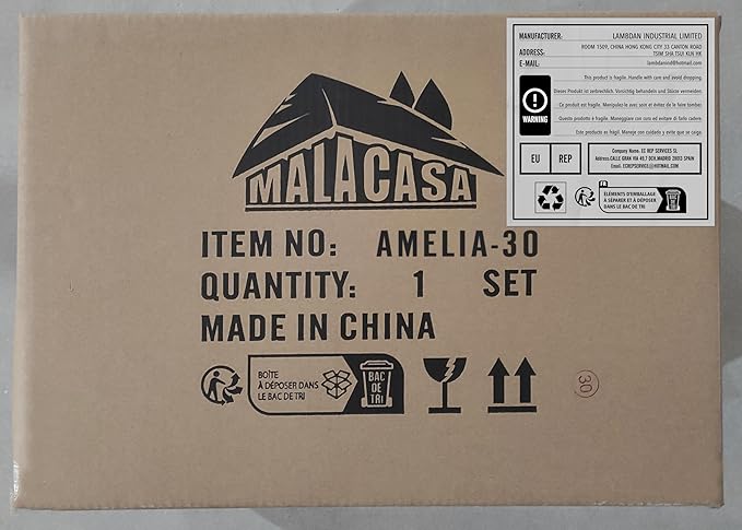 MALACASA 30-Piece Gourmet Porcelain Dinnerware Sets, Modern White Round Dish Set for 6 - Premium Serving Plates and Bowls Sets for Dessert, Salad, Soup, Pasta - Series AMELIA