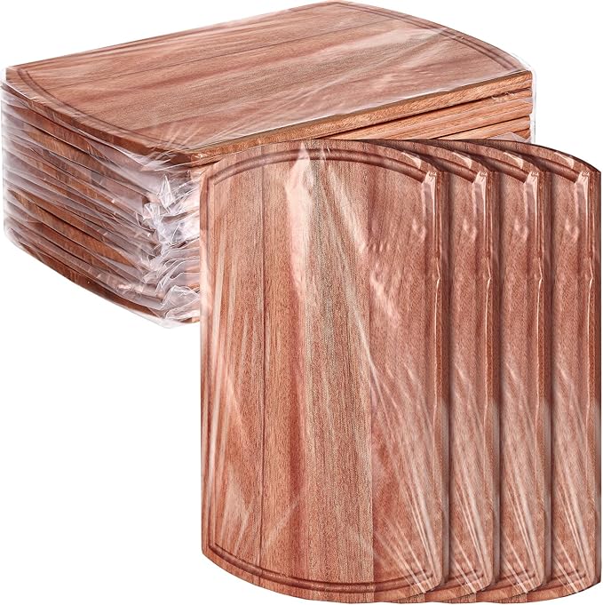 Patelai 12 Pack Large Cutting Boards Bulk Wooden Kitchen Chopping Boards for Crafts DIY Wedding Housewarming Gift(Walnut Wood,12 x 9 Inch)