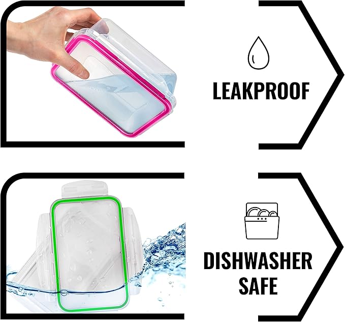 fullstar 34-Piece Plastic Food Storage Containers with Lids (17 Containers & 17 Lids) - Leakproof, BPA-Free, Meal Prep Containers, Reusable Lunch Storage Set for Kitchen Organization (Pack of 34)