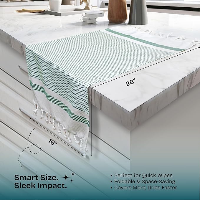 Multi Color Kitchen Towels 16x26 Inch, 3 Pack, 100% Cotton, Ultra Absorbent, Fast Dry, Machine Washable, Drying Dishes, Cleaning, Everyday Use - Burgundy, Black, Green