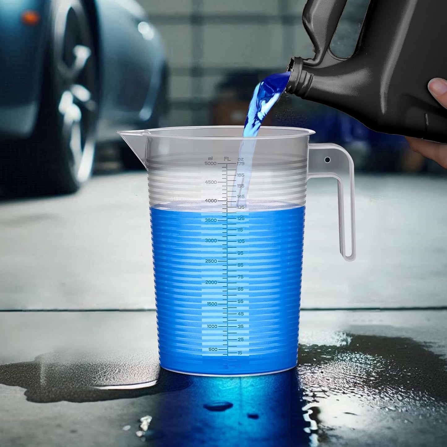 Amazing Abby - Michelle - 128-Ounce (1-Gallon, 4-Quart) Unbreakable Plastic Measuring Pitcher (2-Pack), Measuring Jug with Conversion Chart, Food-Grade, Dishwasher-Safe, Great for Kitchen, Lawn, Pool