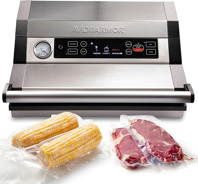 Avid Armor Vacuum Sealer A420 – 12" Wide Seal Bar for Wider Bags, Fits 50 ft Rolls, Seals Multiple Quart Bags, Food Saver for Kitchen Storage, Sous Vide, Marinating