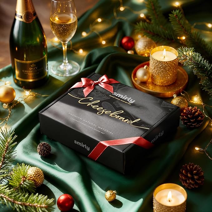 SMIRLY Charcuterie Boards Set, Large Cheese Board Set, Natural Walnut Wood Charcuterie Tray with Accessories - Housewarming Gifts New Home, Wedding & Bridal Shower Gifts for Women, Couples