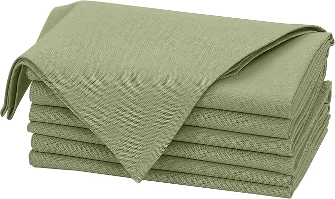 Ruvanti Linen Napkins Set of 6, 18x18 Cloth Napkins, Cotton Linen Blend Napkins Cloth Washable, Soft, Reusable Dinner Napkins for Wedding, Parties, Christmas, Thanksgiving, Everyday Use-MartiniOlive