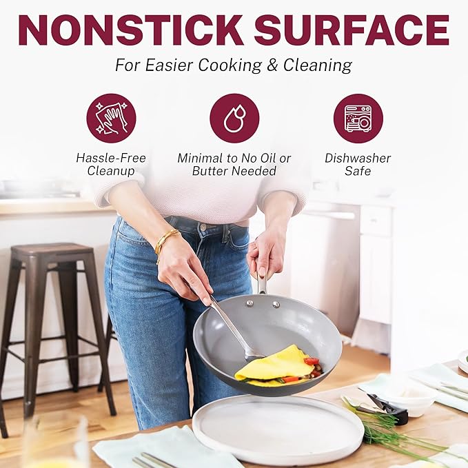 Granitestone 13 Pc Ceramic Pots and Pans Set Non Stick, Kitchen Cookware Sets, Pot and Pan Set Nonstick, Anodized Non Toxic Ceramic Cookware Set, Non Stick Pots and Pan Set, Oven & Dishwasher Safe