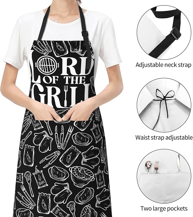 Funny Animal Apron with 2 Pockets Waterproof for Men Women Kitchen Garden Decor