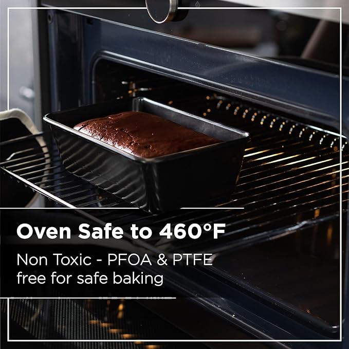 Wrenbury Pro 2lb Loaf Pan Set of 2 - Carbon Steel Large Bread Pan 1kg for Baking Delicious Meatloaf - Air Fryer 2 lb Baking Tray - Twin Pack