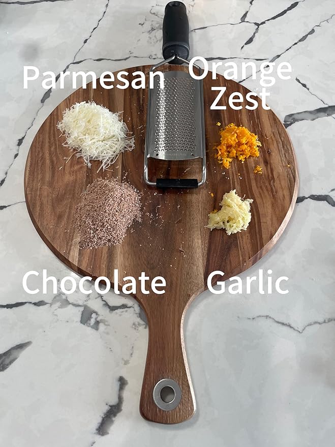 Stainless Steel Ultra Fine Cheese Grater Great for Hard Cheeses, Chocolate, Nutmeg, and Lemon Zest - EJKJ Kitchenware