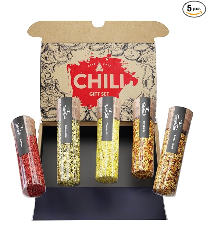 Hot Chili Spice Box for Men & Women [UP TO 600,000 SCOVILLE] – Gourmet Spices and Seasonings Sets – Exotic Spice Kit Cooking Gifts for Men Foodie Presents Hot Seasonings Collection – TIMBER TASTE®
