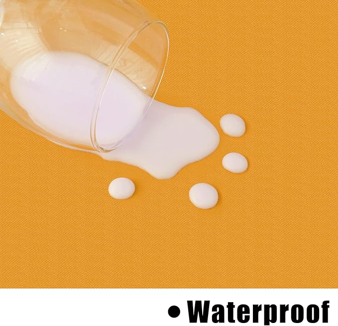 homing Rectangle Vinyl Tablecloth, Waterproof Spillproof Plastic Flannel Backed Table Cloth, Wipe Clean Table Cover for Dining, Buffet Parties and Camping (Mustard Yellow, 52" x 70")