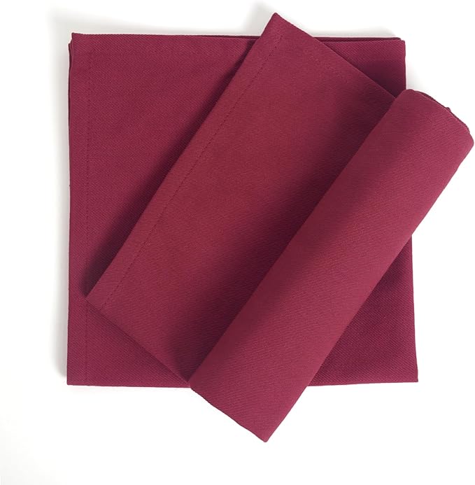 ANA Cloth Napkins Set of 6 (17.5x17.5) inch 100% Cotton Dinner Napkin Washable Hotel Quality Reusable Kitchen & Table Linen for Fall Thanksgiving Family Dinners Weddings & Everyday Use - Burgundy