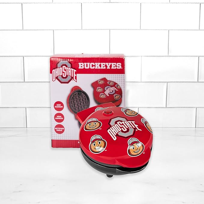 Uncanny Brands Ohio State Buckeyes Brutus Buckeye Mini Waffle Maker - Cook With Your Favorite Mascot