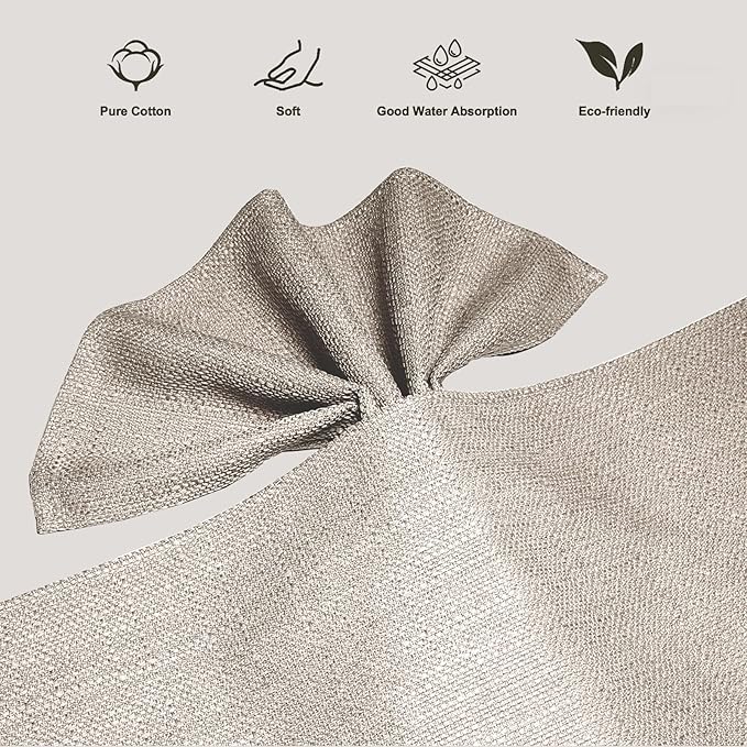 BALCONY & FALCON Cloth Napkins Set of 6 Washable Linen Napkins Absorbent Wrinkle-Free Fabric Napkins Bulk for Dinner Wedding Party Easter Thanksgiving Christmas Banquet (Beige 17.7"x17.7")