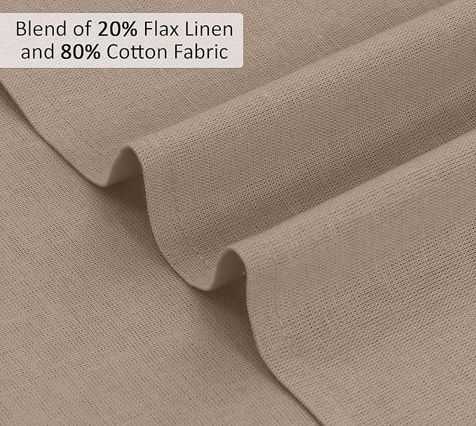 Ruvanti Linen Napkins Set of 6, 18x18 Cloth Napkins, Cotton Linen Blend Napkins Cloth Washable, Soft, Reusable Dinner Napkins for Wedding, Parties, Christmas, Thanksgiving, Everyday Use- Light Taupe
