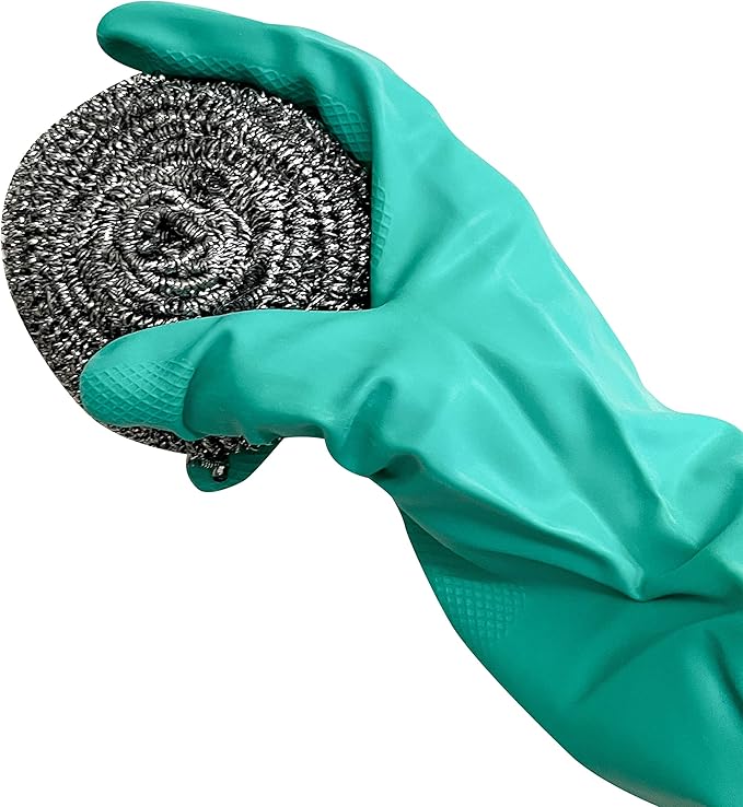 12 Count | KingSeal Stainless Steel Scrubbers, Scrub Pads, Heavy Duty, 50 gram Weight, Individually Wrapped - 1 Pack of 12