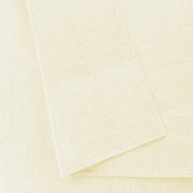 Hiasan Faux Linen Square Tablecloth - Wrinkle and Stain Resistant Washable Table Cloth for Kitchen Dining Room Holiday Table Cover for Dinner, Champagne, 54 x 54 Inch