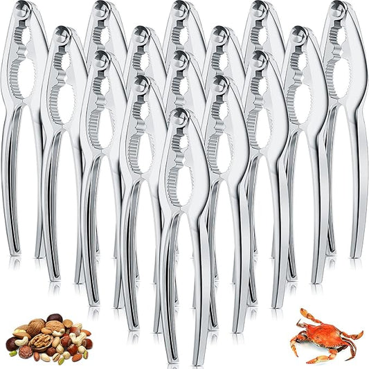 Zhehao 30 Pack Nut Crackers Tool Bulk Crab Crackers and Tools Heavy Duty Crab Leg Claw Crackers Opener Tool for Nuts Shellfish Seafood Home Restaurant Kitchen Crumbled Tools (Silver)