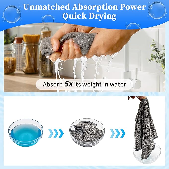 FIXSMITH Microfiber Cleaning Cloth - Pack of 12, Multi-Functional Towels, Size: 12 x 16 in, Highly Absorbent Rags, Lint-Free, Streak-Free for Car, Kitchen, Home, Office