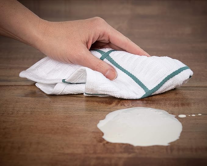 Sticky Toffee Cotton Dishcloths Set of 8, Blue Check, 12 x 12 in, Absorbent Reusable Kitchen and Cleaning Cloths