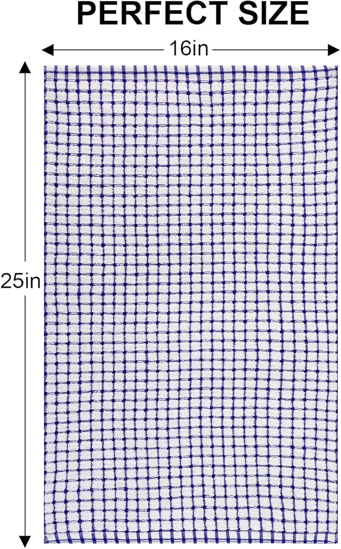 Kitinjoy Cotton 6 Pack Terry Kitchen Towels, 16 x 25 Inches Super Soft and Absorbent Dish Towels, Quick Drying Hand Towels for Kitchen Drying, Blue
