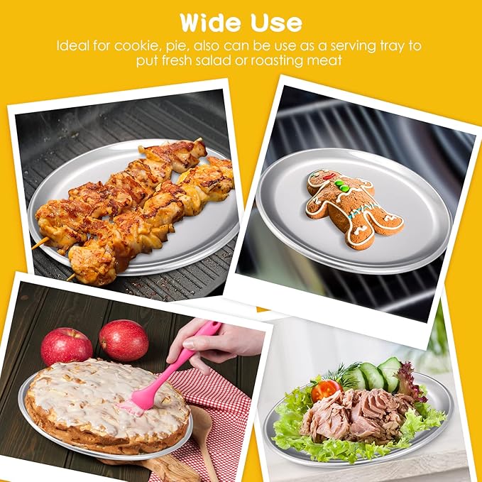 12 Pieces Pizza Pan Bulk Restaurant Aluminum Pizza Pan Set Round Pie Cake Plate Rust Free Cake Tray for Oven Baking Home Kitchen Restaurant Easy Clean(10 Inch)