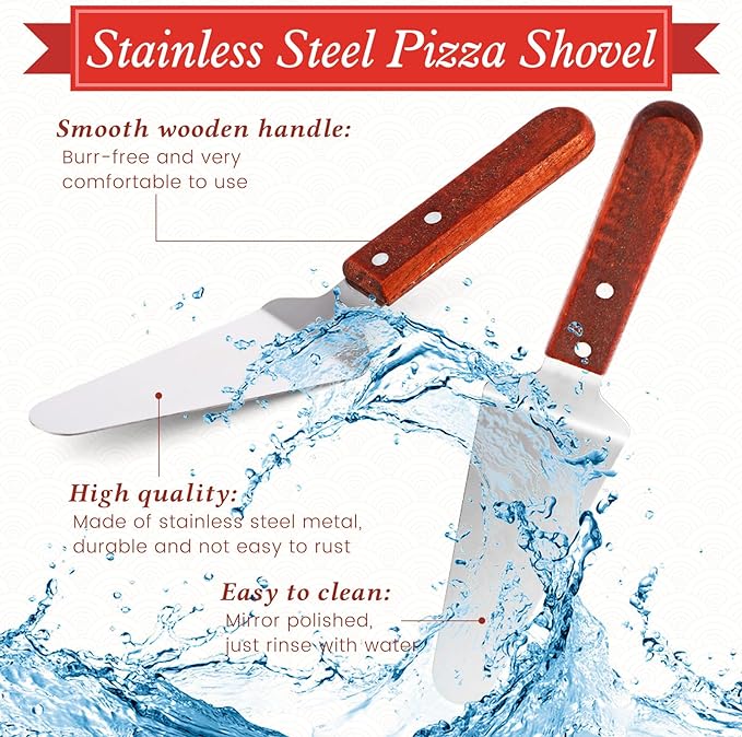 12 Pcs Pizza Stand Set: 4 Metal Stands, 4 Pizza Pans, 4 Spatulas for Weddings, Party(Silver,Square)