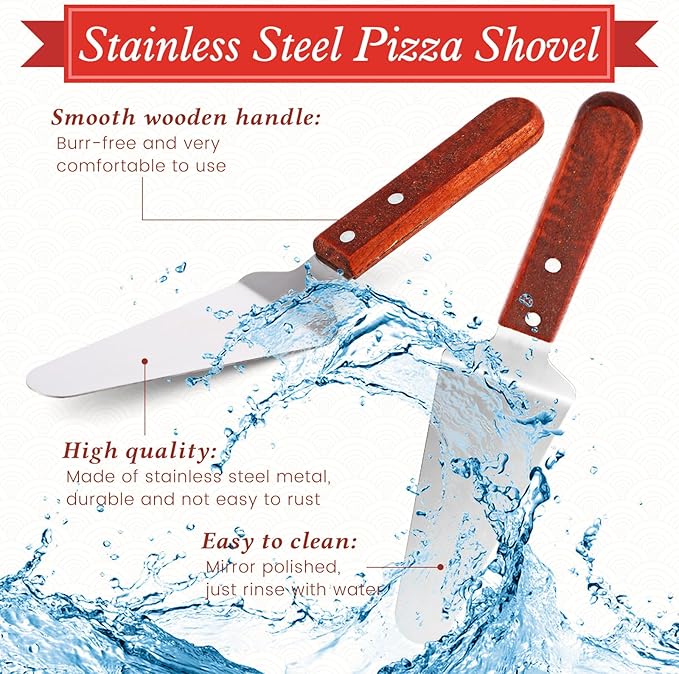 12 Pcs Pizza Stand Set: 4 Metal Stands, 4 Pizza Pans, 4 Spatulas for Weddings, Party(Silver,Round with Legs)