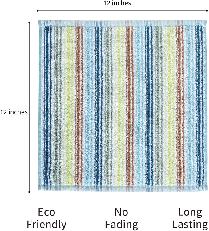 Oeleky Kitchen Dishcloths for Washing Dishes, Ultra Absorbent Dish Rags, Cotton Cleaning Cloths Pack of 8, 12x12 Inches (mix-1, 12x12 inch)