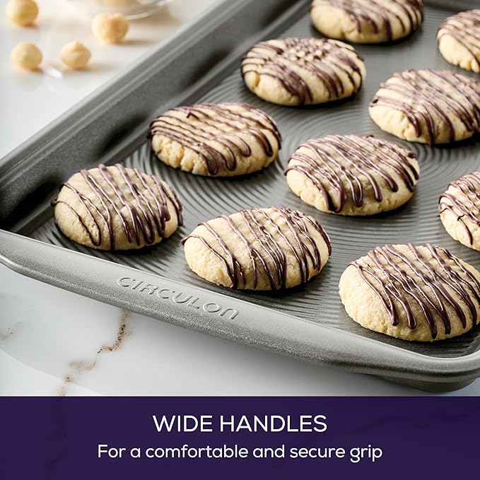 Circulon Nonstick Bakeware Set, Nonstick Cookie Sheet / Baking Sheet - 2 Piece, Gray