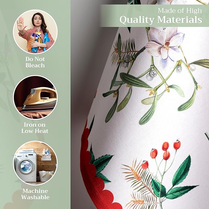 Maison d' Hermine Kitchen Towels Set of 3 100% Cotton 20" x 27.5" Reusable Cloth Tea Dish Towels Absorbent with Hanging Loop for Kitchen Dining Thanksgiving Christmas Decorations (Noel)