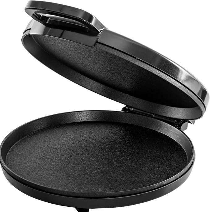 Courant Countertop Pizza Maker 12 inch Pizzas Machine, Newly improved Cool-touch Handle Non-Stick plates Pizza oven & Calzone Maker, Electric Oven for Home or School, 12” Indoor Grill/Griddle, Black