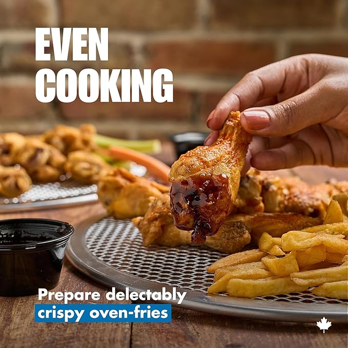 Norjac 16 Inch Pizza Screen, 2 Pack – Aluminum Mesh for Oven, Seamless, Rust-Free, Durable Baking Trays for Crispy Crusts