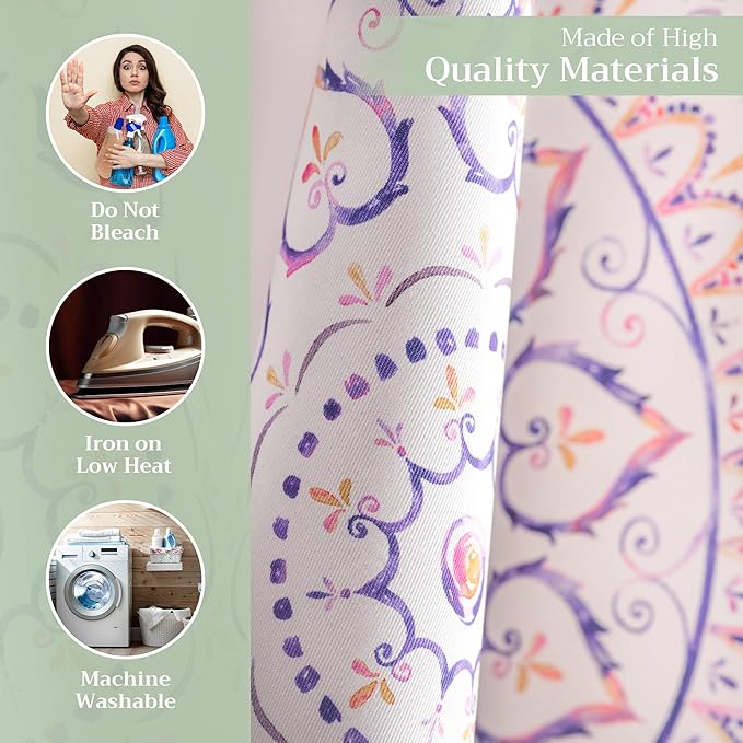 Maison d' Hermine Kitchen Towels Set of 3 100% Cotton 27.50" x 20" Reusable Cloth Tea Dish Towels Absorbent with Hanging Loop for Kitchen, Home, Dining, Cocktail Parties Spring/Summer (Mandala)