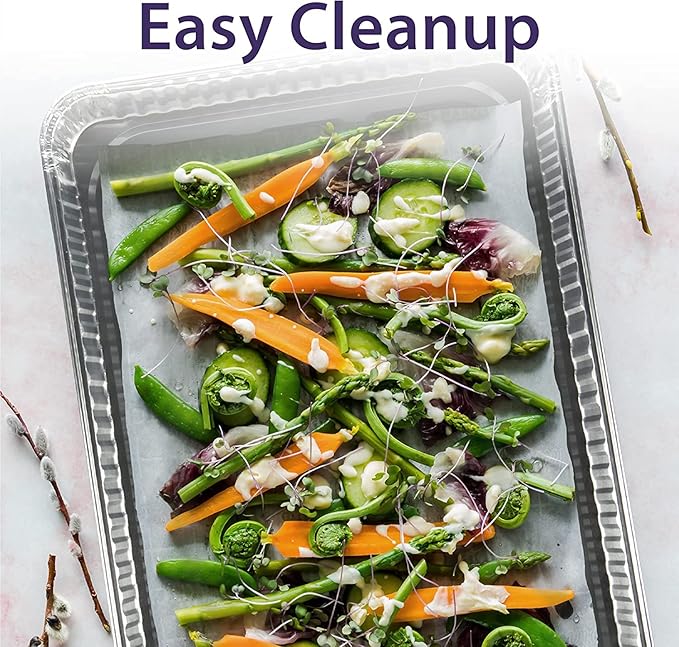 Aluminum Pans Half Size Cookie Sheet 100 Count Durable Nonstick Baking Sheets 17.75" x 12.75"