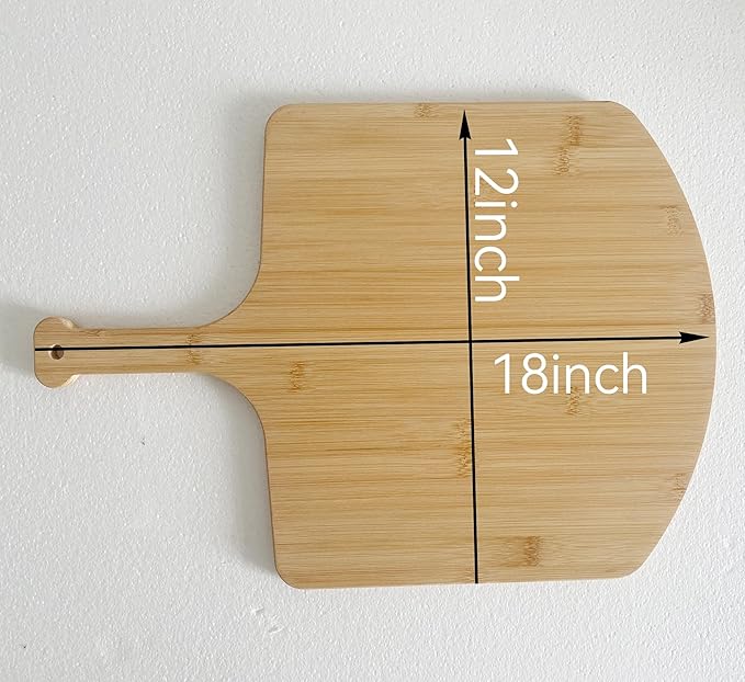 Pizza Board Pizza Peel Bamboo Pizza Cutting Board Wood Pizza Serving Board For Kitchen Charcuterie Board 12”
