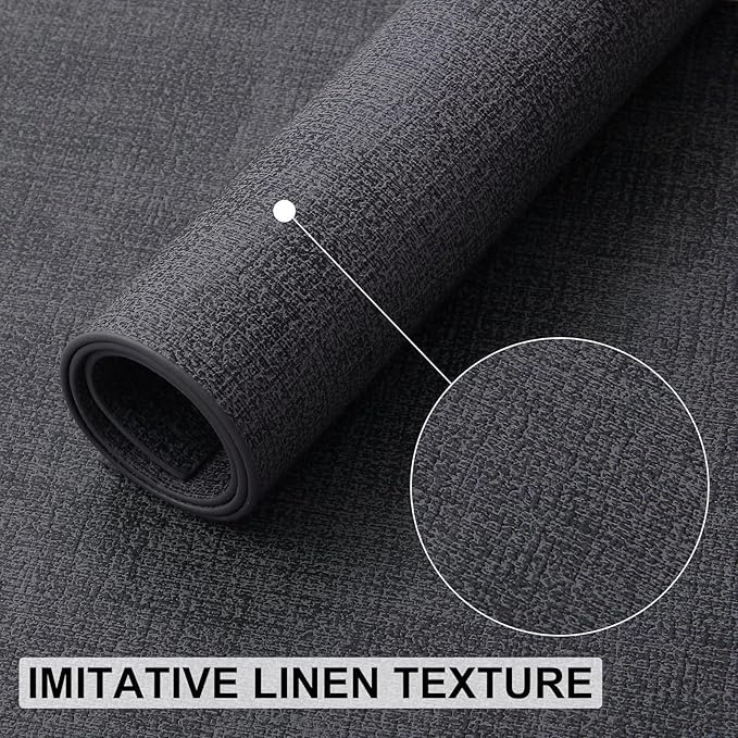 homing Faux Leather Heat Resistant Placemats 4 Packs, Waterproof Wipeable Dining PU Place Mats for Indoor & Outdoor, Easy to Clean, Charcoal