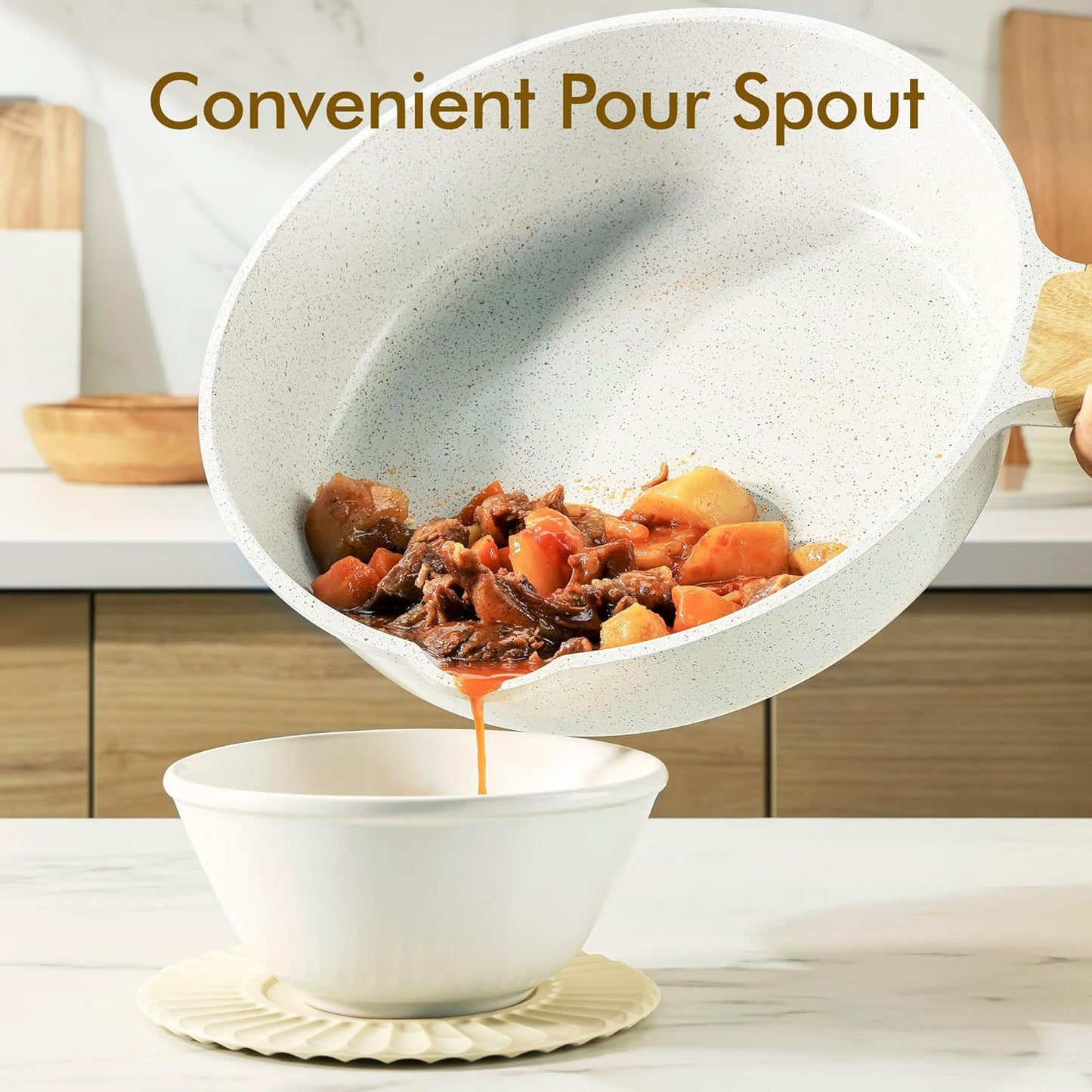 SENSARTE Nonstick Ceramic Saute Pan 10 Inch/3.5QT, Non-toxic Deep Frying Pan Skillet with Lid, Healthy Jumbo Cooker, Stay Cool Handle, Induction Compatible, PFOA & PFAS Free