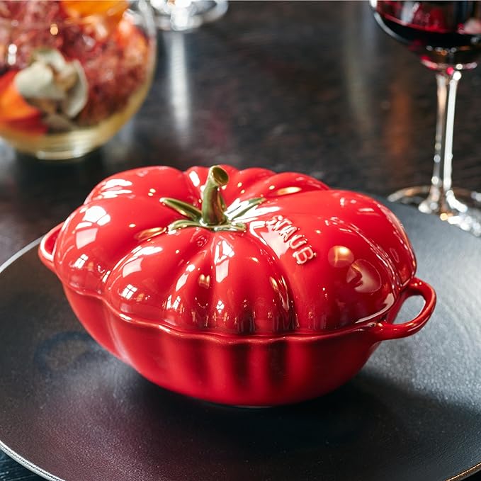 STAUB Ceramics Dutch Oven 16-oz Petite Tomato Cocotte, Cherry