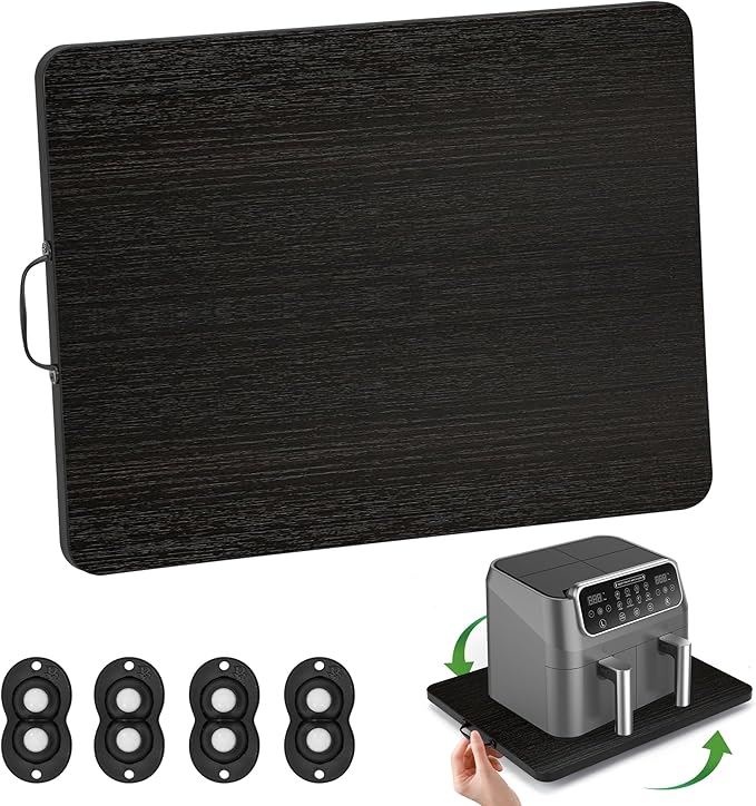 Appliance Slider, Sliding Tray for Coffee Maker, Coffee Pot Slider for Countertop, 360° Rolling Tray Appliance Slider for Kitchen Appliances- Black (9.5” X 14”)