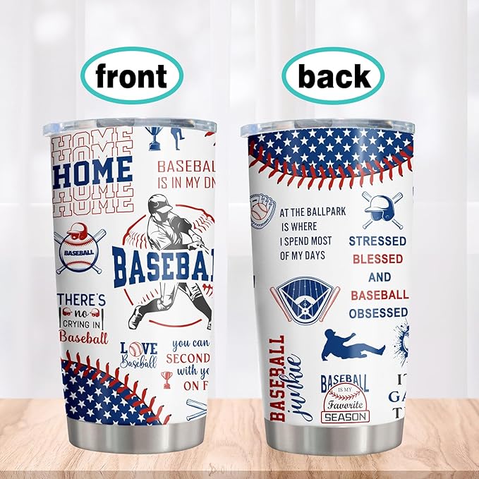 Baseball Gifts for Boys 8-12, Baseballs Gift for Men, Gifts for Boys Who Love Baseball, Base-Ball Coach/Team/Kids Presents, Base-Ball Tumbler 20oz 1PC