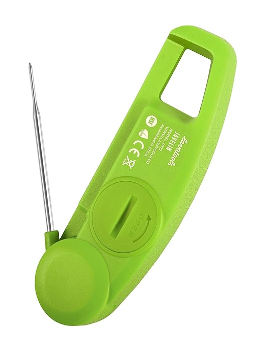 Lavatools Javelin® Ultra-Fast 2-Second Digital Instant Read Meat Thermometer for Grill and Cooking, 2.75" Probe, Compact Foldable Design, Large Display, IP65 Water Resistant, NSF Certified – Wasabi