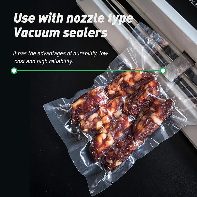 MAGIC SEAL Chamber Vacuum Sealer Bags - 10 x 12 Inch Smooth Vacuum Seal Bags for Food Storage, BPA Free, Pack of 100 Pre-Cut, Non-Textured, NOT Compatible with FoodSaver-Type Vacuum Sealers