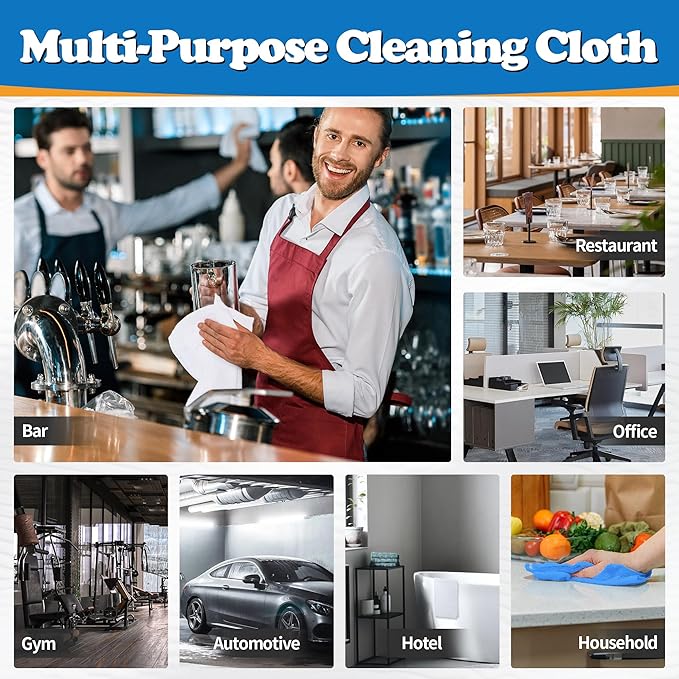 FIXSMITH Microfiber Cleaning Cloth, Pack of 12, Shop Towels Bulk, Microfiber Towels for Cars, Lint Free, Scratch-Free Cleaning Cloths, Cleaning Rags for Housekeeping, 11.5 x 11.5 inch