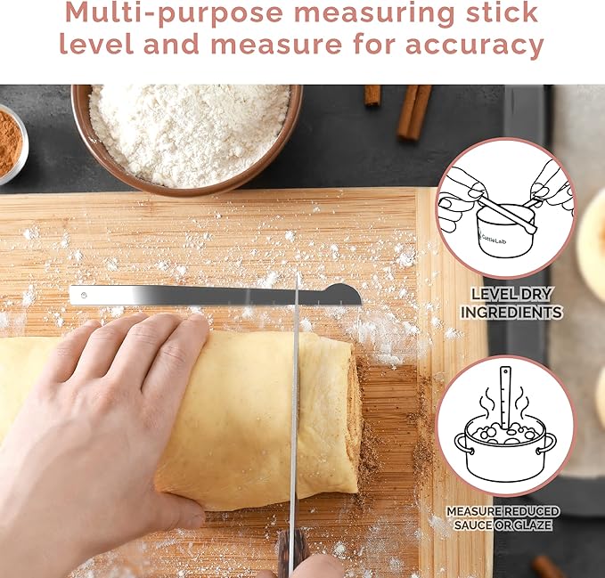 Measuring Cups and Measuring Spoons Set of 14 - Stainless Steel Measuring Cups and Spoons Set, Includes 1/8 Teaspoon Measuring Spoon, 1/8 Cup Measuring Cup, Leveler Dry (14, Country Chic)