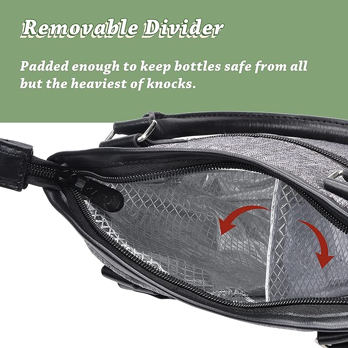 Tirrinia Insulated Wine Gift Carrier Tote - Travel Padded 2 Bottle Wine/Champagne Cooler Bag for Portable Wine Bottle Carrying Case, Women Men Event party, Gift for Wine Lovers