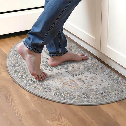 GENIMO Kitchen Mats for Floor, Washable Anti Fatigue Mat for Cushioned, 18"x30", Waterproof Kitchen Rugs, Non Slip Foam Comfort Standing Mat Rug for Home, Sink, Desk, Office, Laundry, LightTaupeBrown