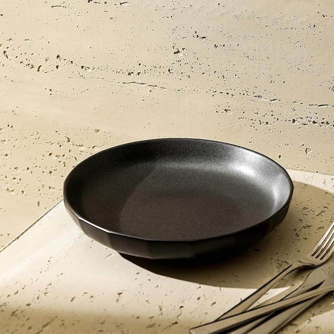 Stone Lain Rio 4-Piece Pasta Bowl Set Stoneware, Black