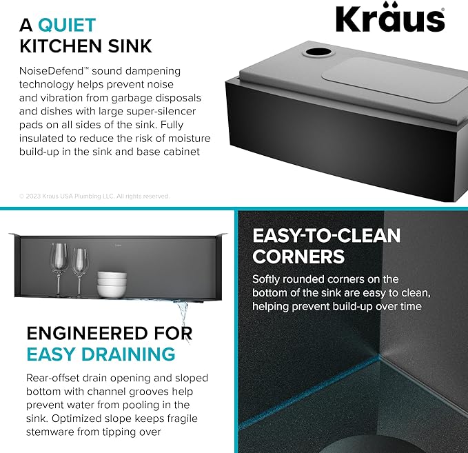 KRAUS Kore Workstation 33-inch Farmhouse Apron Front 16 Gauge Black Stainless Steel Single Bowl Kitchen Sink in PVD Gunmetal Finish with Accessories, KWF210-33/PGM